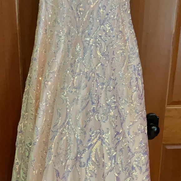 Elegant Pink Sequined Maxi Dress, Size Small - Picture 4 of 8